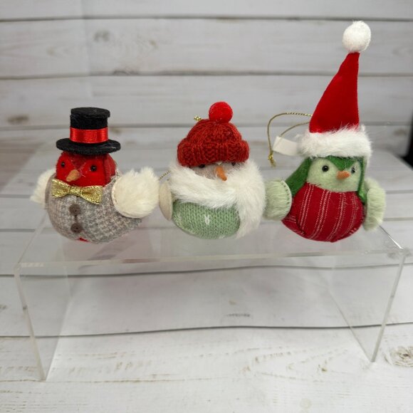 Set of 3 Target Wondershop 2.5" 2022 Featherly Friends Christmas Ornaments NEW - Picture 1 of 16